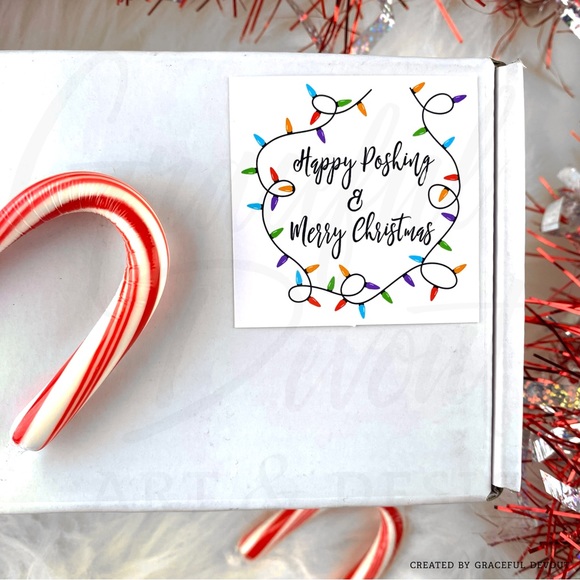 🎄Happy Poshing & Merry Christmas - 2" (inches) (48ct.)  [GD31-48] - Picture 4 of 5